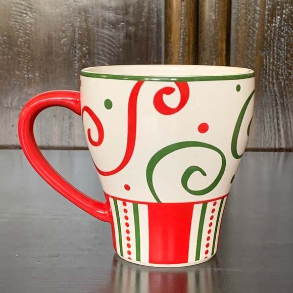 Pier 1 Imports Christmas Stripes Ironstone Mug - Picture 6 of 9